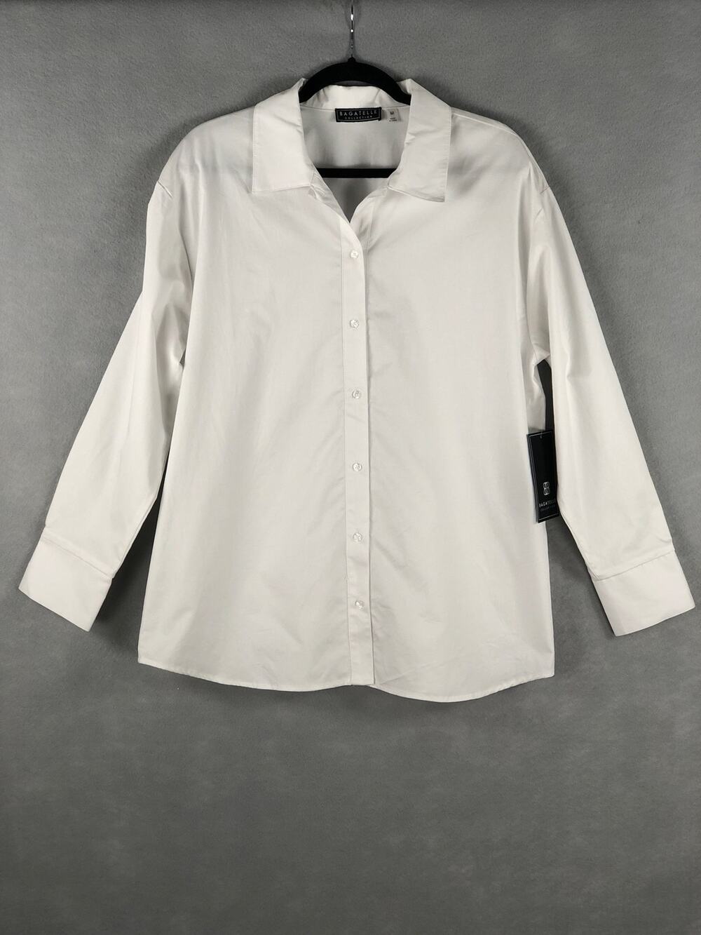 Bagatelle Collection Button-Up Shirt White Women's Size Medium NEW